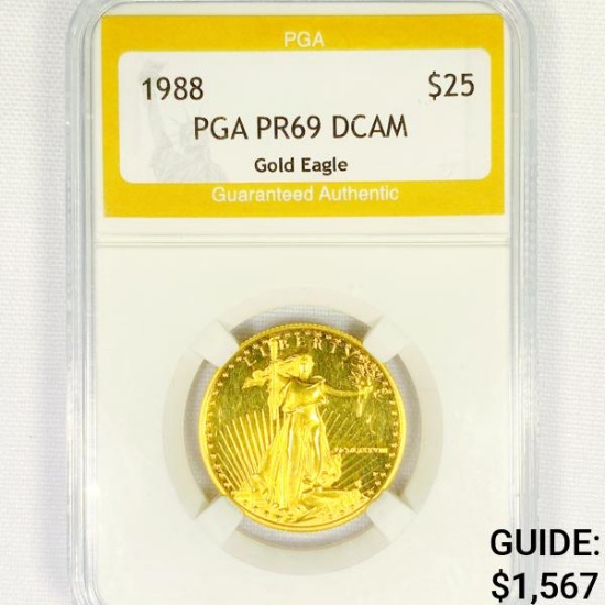 1988 $25 Gold Eagle, 1/2oz PGA-PR69 DCAM