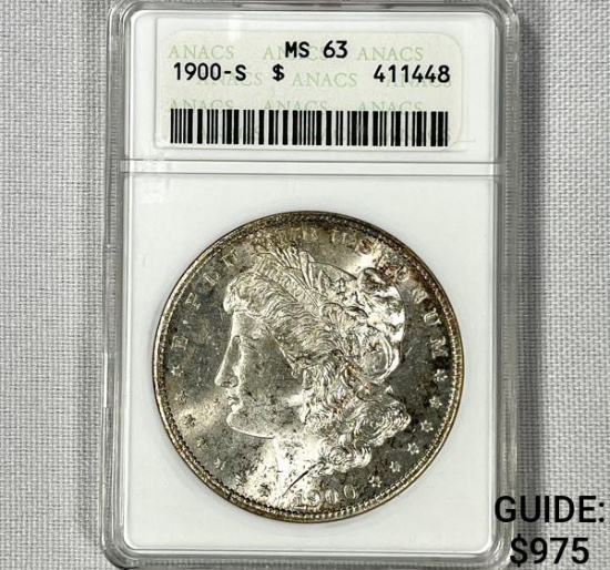 1900-S Morgan Silver Dollar ANACS-MS63