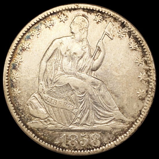 1858-O Seated Liberty Half Dollar NEARLY