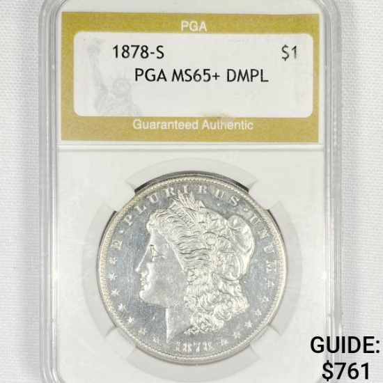 1878-S Morgan Silver Dollar PGA-MS65+ DMPL