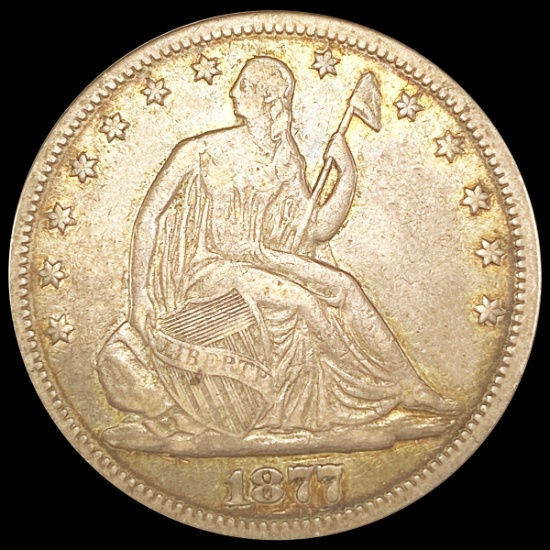 1877 Seated Liberty Half Dollar NEARLY