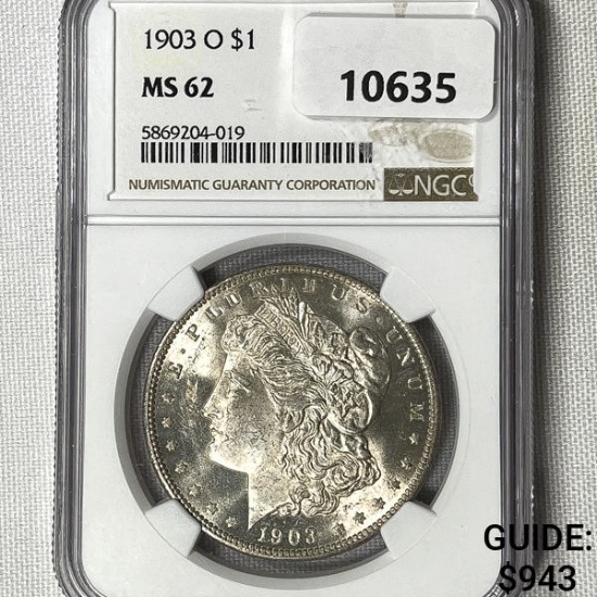 1903-O Morgan Silver Dollar NGC-MS62