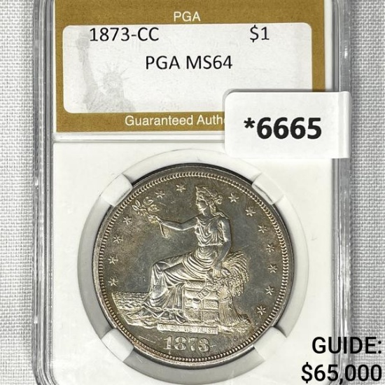 1873-CC Silver Trade Dollar PGA-MS64