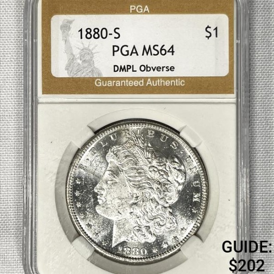 1880-S Morgan Silver Dollar PGA-MS64 DMPL Obv.