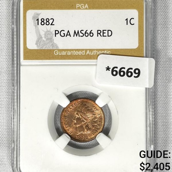 1882 Indian Head Cent PGA-MS66 RED
