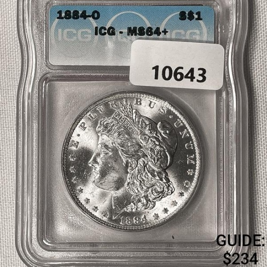 1884-O Morgan Silver Dollar ICG-MS64+