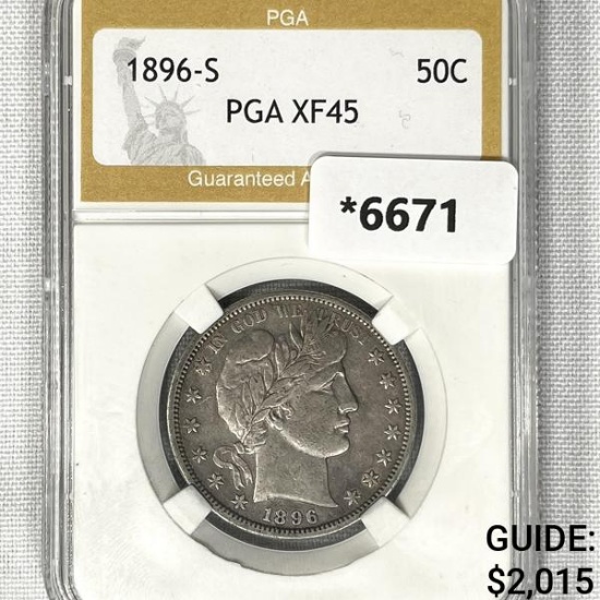 1896-S Barber Half Dollar PGA-XF45