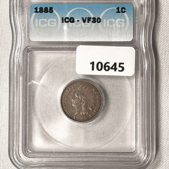 1885 Indian Head Cent ICG-VF30