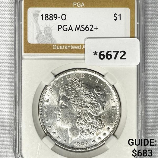 1889-O Morgan Silver Dollar PGA-MS62+