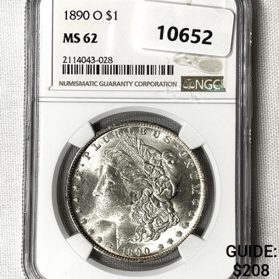 1890-O Morgan Silver Dollar NGC-MS62