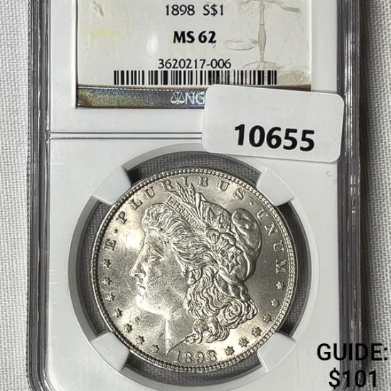 1898 Morgan Silver Dollar NGC-MS62