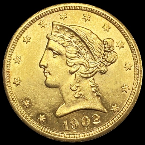 1902-S $5 Gold Half Eagle UNCIRCULATED