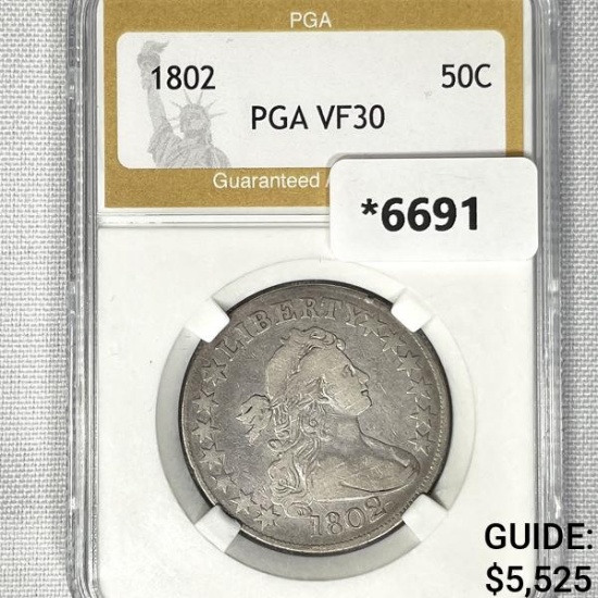 1802 Draped Bust Half Dollar PGA-VF30