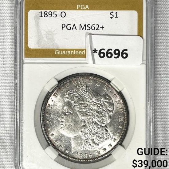 1895-O Morgan Silver Dollar PGA-MS62+