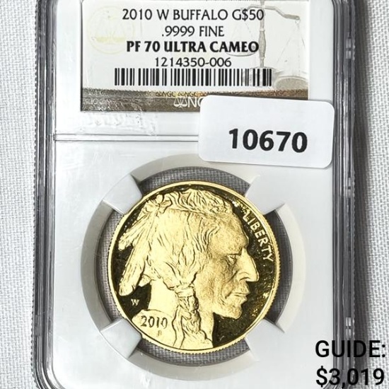 2010-W $50 1 oz American Gold Eagle NGC-PF70 UC