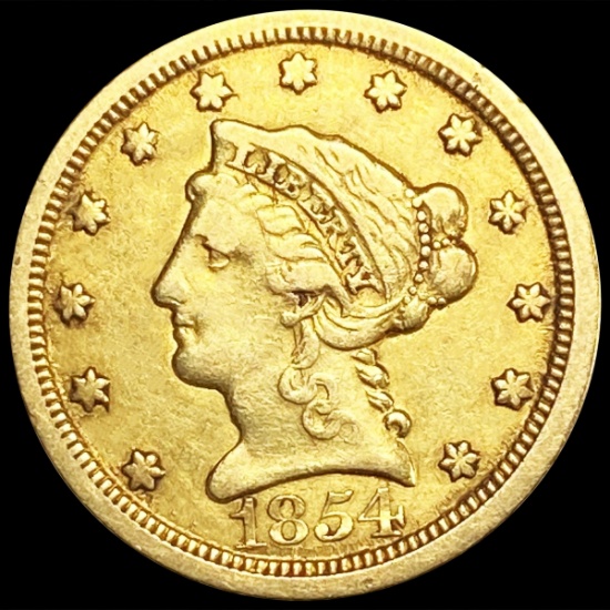 1854-O $2.50 Gold Quarter Eagle LIGHTLY