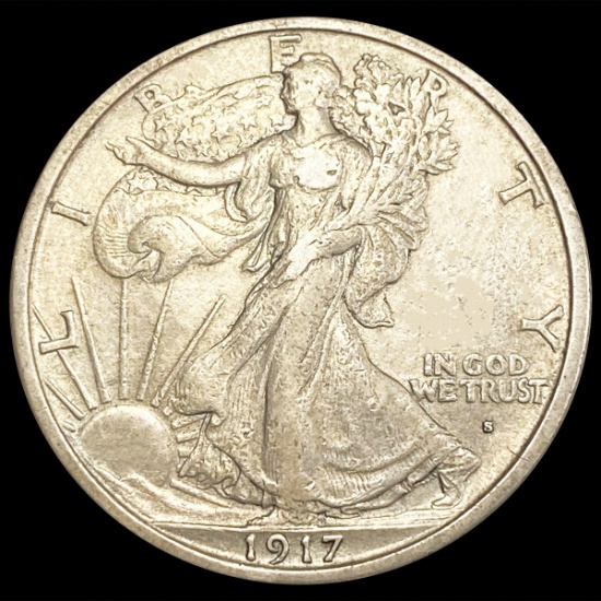 1917-S Walking Liberty Half Dollar NEARLY