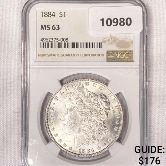 1884 Morgan Silver Dollar NGC-MS63
