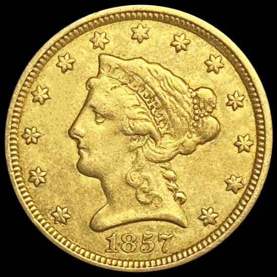 1857 $2.50 Gold Quarter Eagle NEARLY UNCIRCULATED