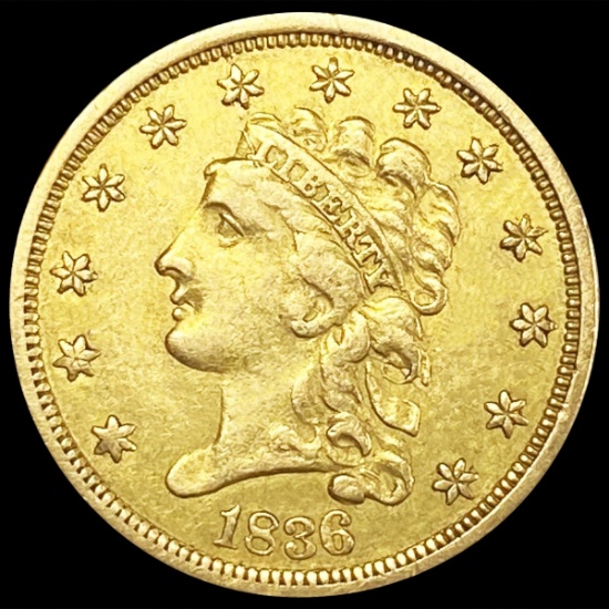 1836 $2.50 Gold Quarter Eagle NEARLY UNCIRCULATED
