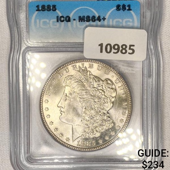 1885 Morgan Silver Dollar ICG-MS64+
