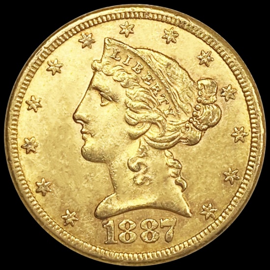 1887-S $5 Gold Half Eagle UNCIRCULATED