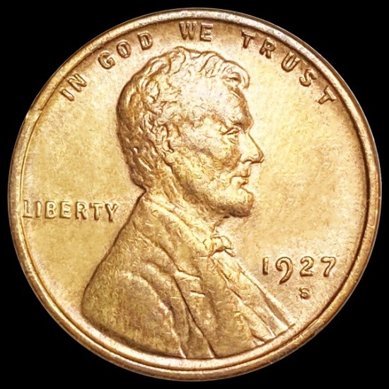 1927-S Wheat Cent CLOSELY UNCIRCULATED