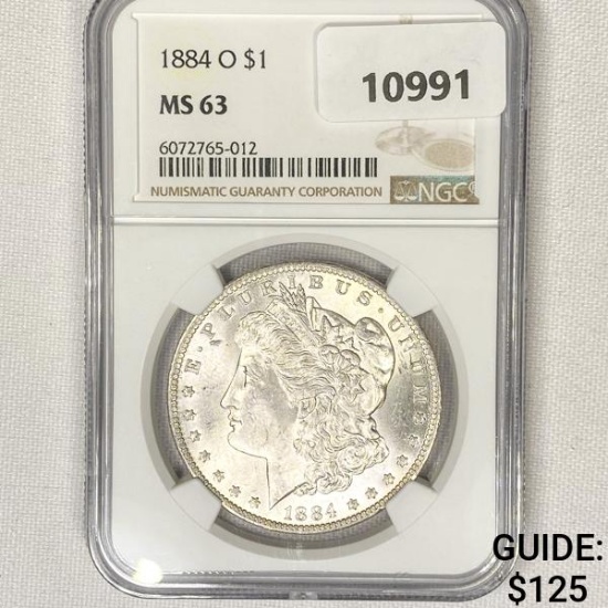1884-O Morgan Silver Dollar NGC-MS63