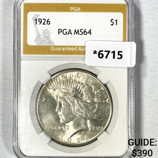 1926 Silver Peace Dollar PGA-MS64
