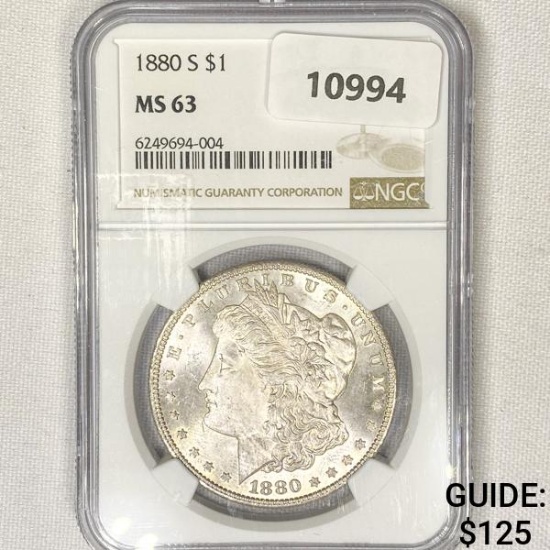 1880-S Morgan Silver Dollar NGC-MS63