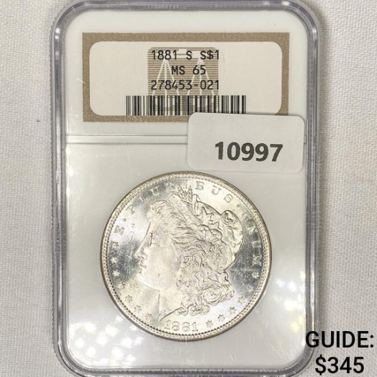 1881-S Morgan Silver Dollar NGC-MS65