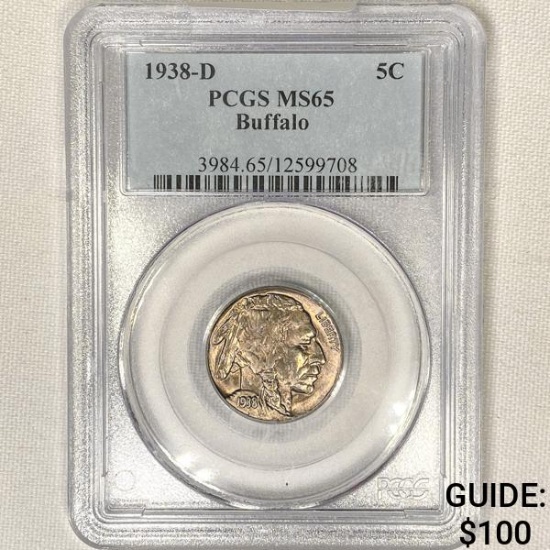 1938-D Buffalo Nickel PCGS-MS65