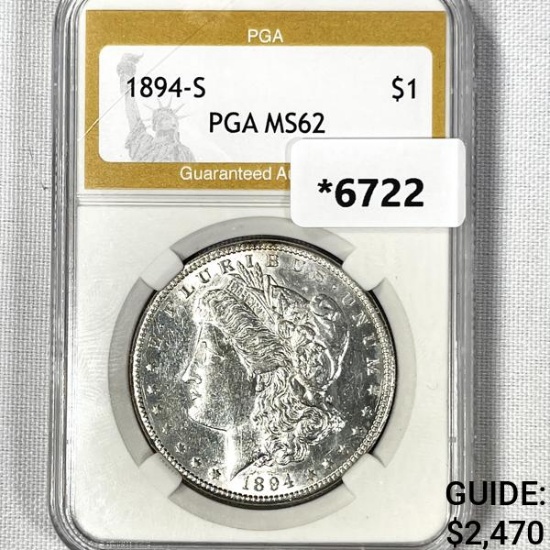1894-S Morgan Silver Dollar PGA-MS62