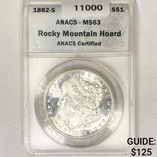 1882-S Morgan Silver Dollar ANACS-MS63