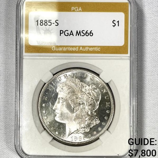 1885-S Morgan Silver Dollar PGA-MS66