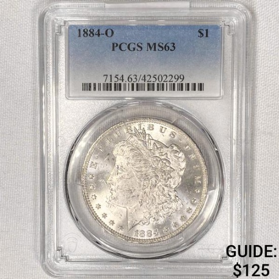 1884-O Morgan Silver Dollar PCGS-MS63