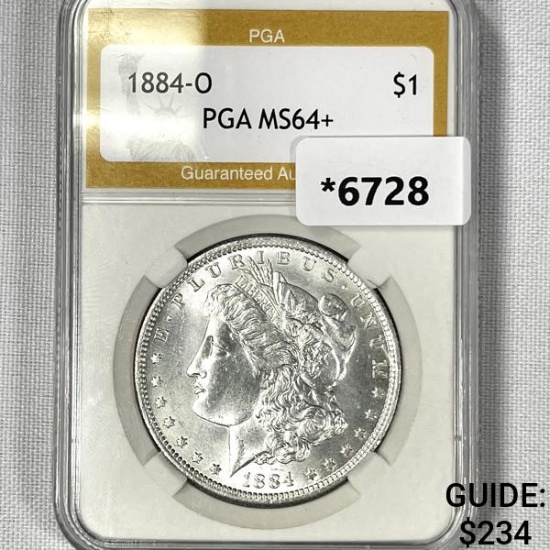 1884-O Morgan Silver Dollar PGA-MS64+