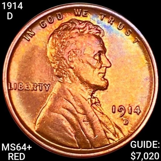 1914-D Lincoln Wheat Cent CHOICE BU+ RED