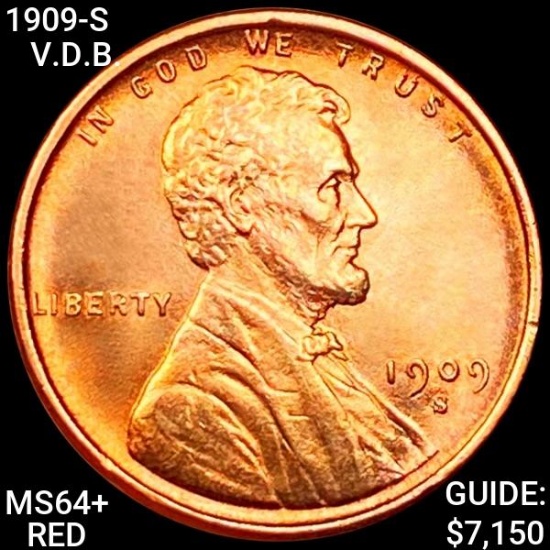 1909-S V.D.B. Lincoln Wheat Cent CHOICE BU+ RED