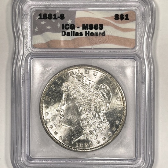 1881-S Morgan Silver Dollar ICG-MS65