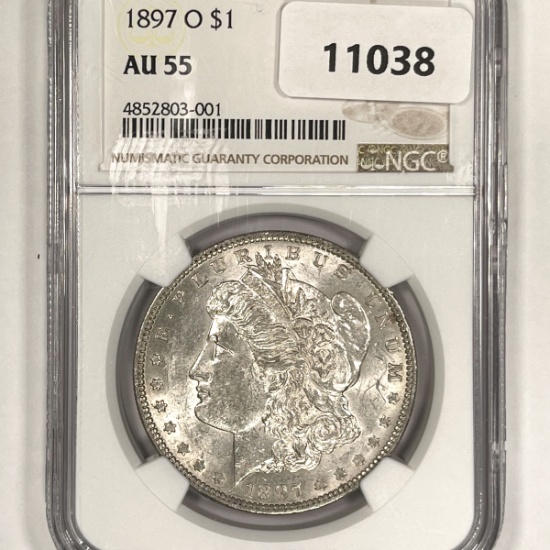 1897-O Morgan Silver Dollar NGC-AU55