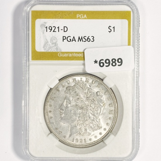 1921-D Morgan Silver Dollar PGA-MS63