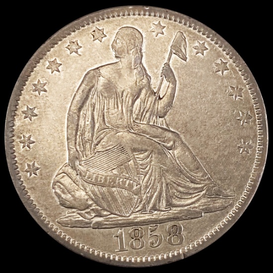 1858-O Seated Liberty Half Dollar NEARLY