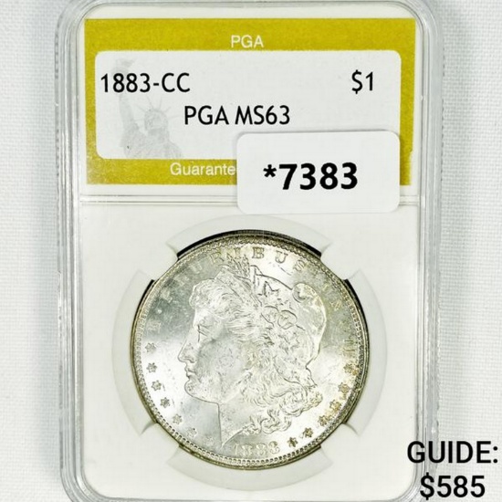 1883-CC Morgan Silver Dollar PGA-MS63