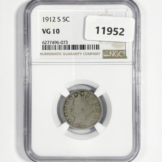 1912-S Liberty Victory Nickel NGC-VG10