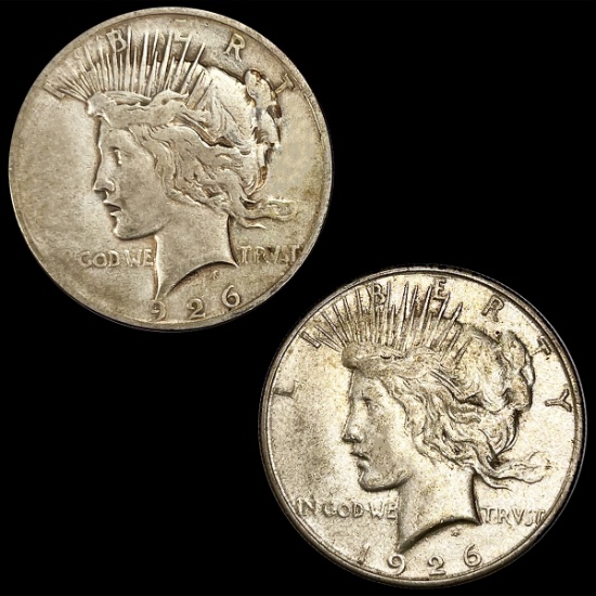 1926 D & S (2) Peace Silver Dollars LIGHTLY