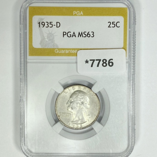 1935-D Washington Silver Quarter PGA-MS63