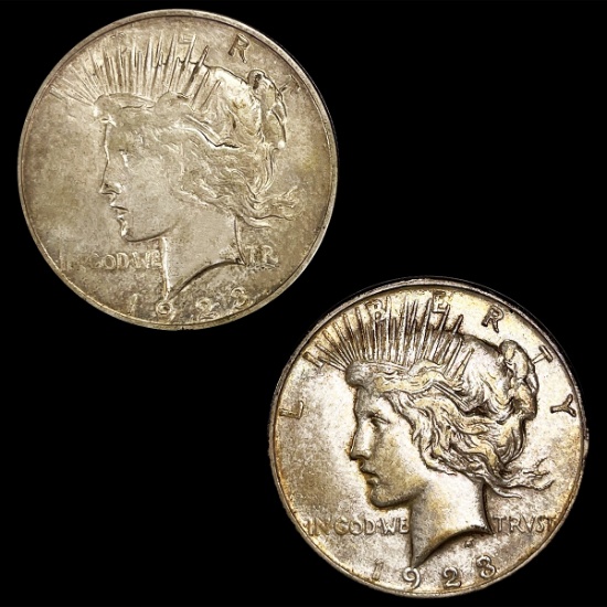 1923-D (2) Peace Silver Dollars ABOUT