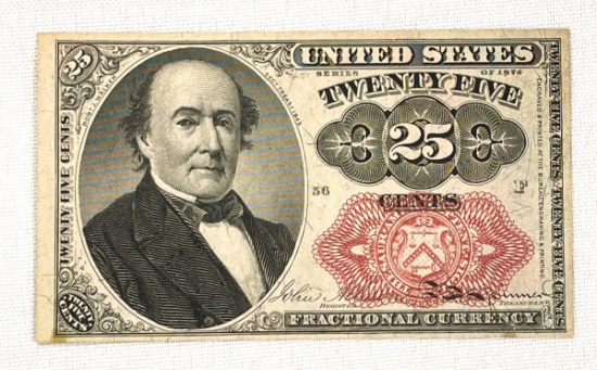 1874 US 25C Frational Currency Bill