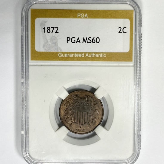 1872 Two Cent Piece PGA-MS60